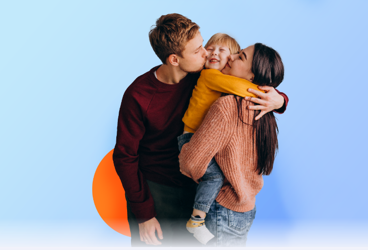 couple holding child